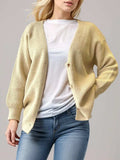 Button Down V-Neck Long Sleeve Cardigan - Trendsi - Flyclothing LLC