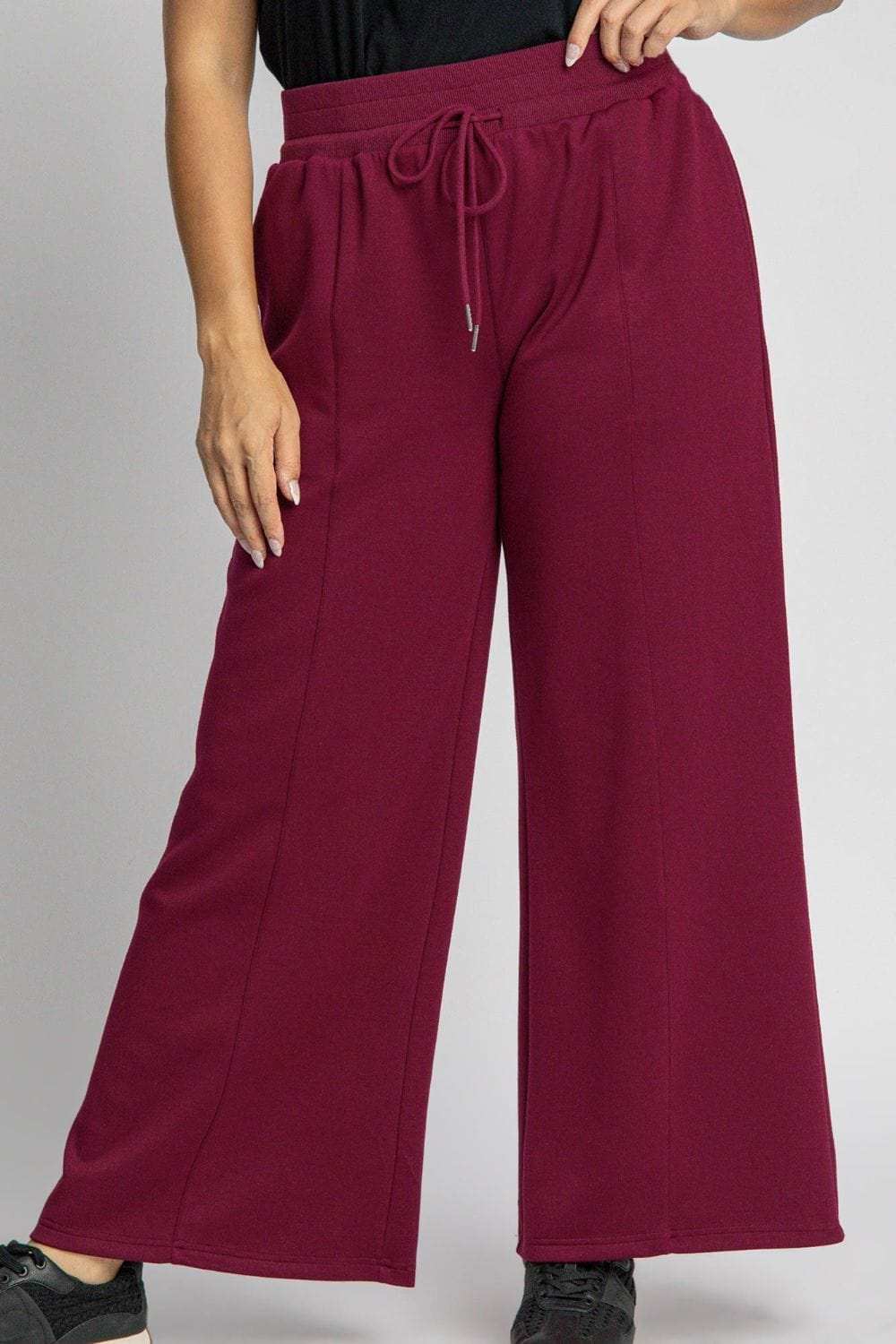 Umgee Full Size Drawstring Wide Leg Pants with Pockets - Trendsi - Flyclothing LLC