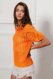 BiBi Crochet Knit Cover Up With Puff Sleeves - Trendsi - Flyclothing LLC