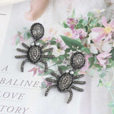 Spider Rhinestone Alloy Earrings - Trendsi - Flyclothing LLC