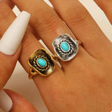 4 Piece Vintage Western Style Bull Head Rings - Trendsi - Flyclothing LLC