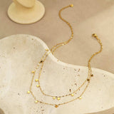 18K Gold-Plated Layered Star Charm Necklace - Trendsi - Flyclothing LLC