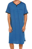 Men's Plus Size Contrast Trim Short Sleeve Lounge Tee Dress - Trendsi - Flyclothing LLC