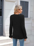 Lace Detail V-Neck Long Sleeve T-Shirt - Trendsi - Flyclothing LLC