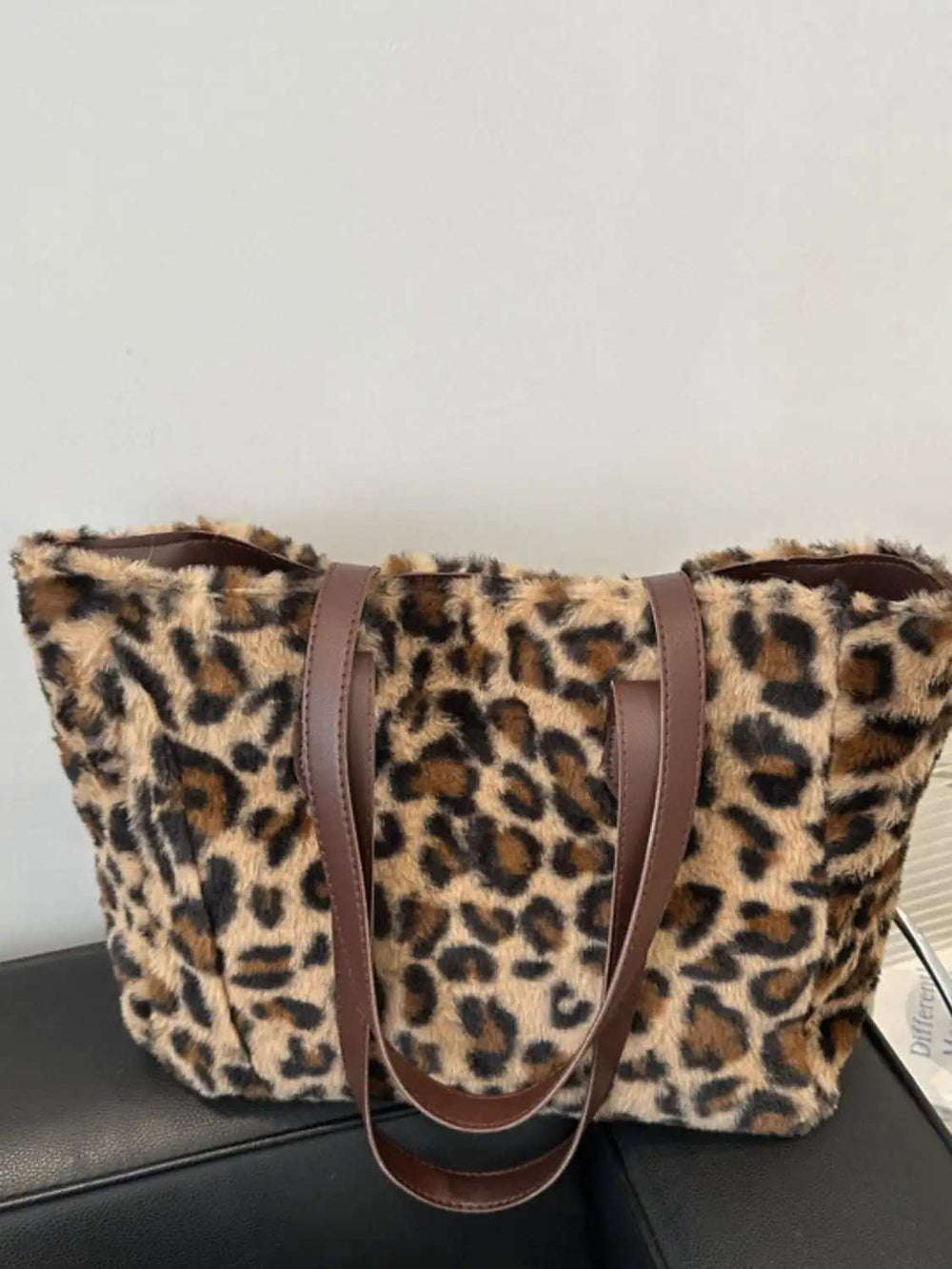 Leopard Fluff Tote Bag - Trendsi - Flyclothing LLC