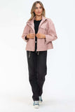 How Dare U Drawstring Hem PU Leather Zip Up Jacket - Trendsi - Flyclothing LLC