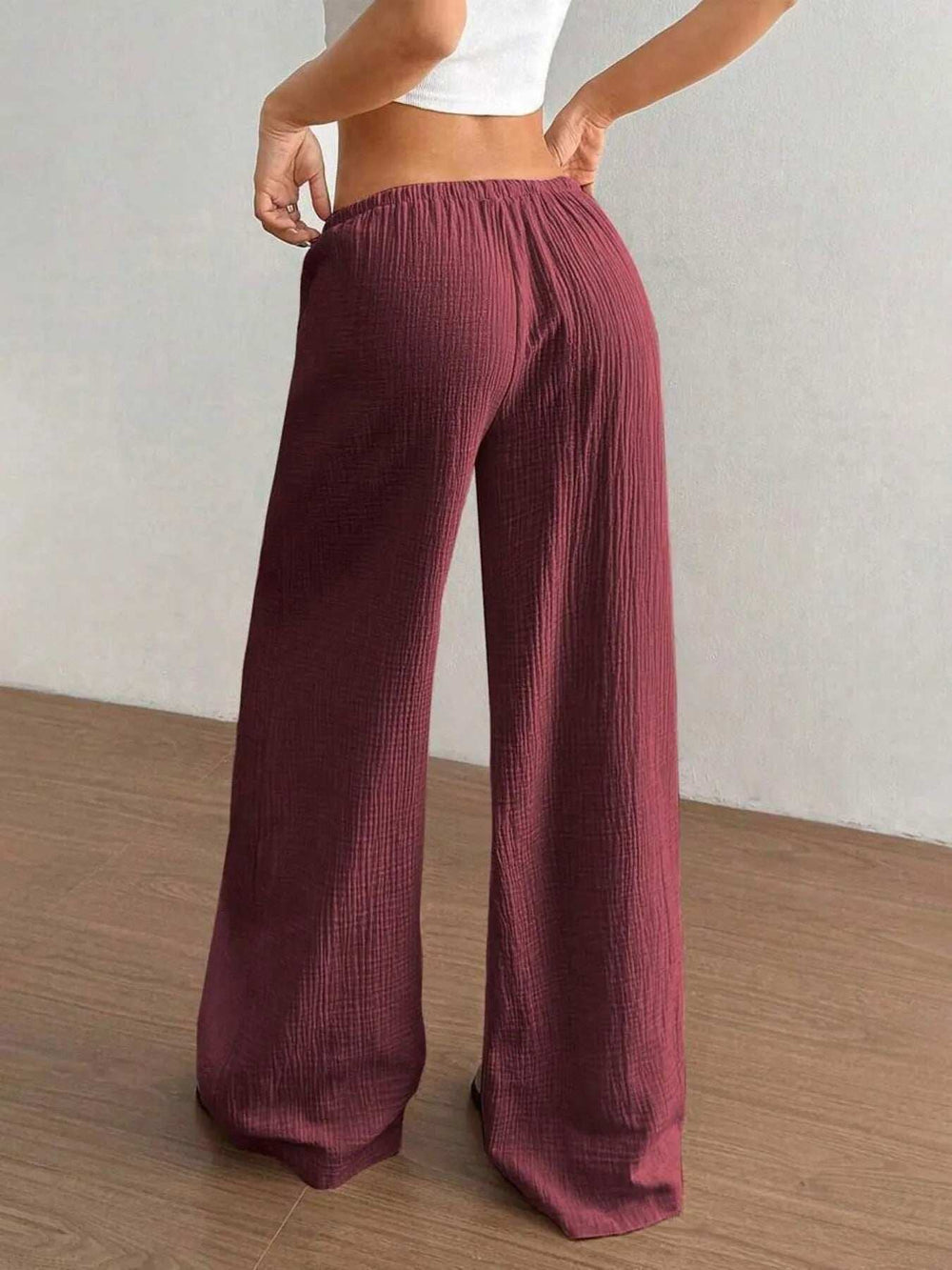 Wide Leg Drawstring Casual Pants - Trendsi - Flyclothing LLC