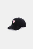 Zenana Ribbon Bow Chenille Patch Baseball Cap - Trendsi - Flyclothing LLC