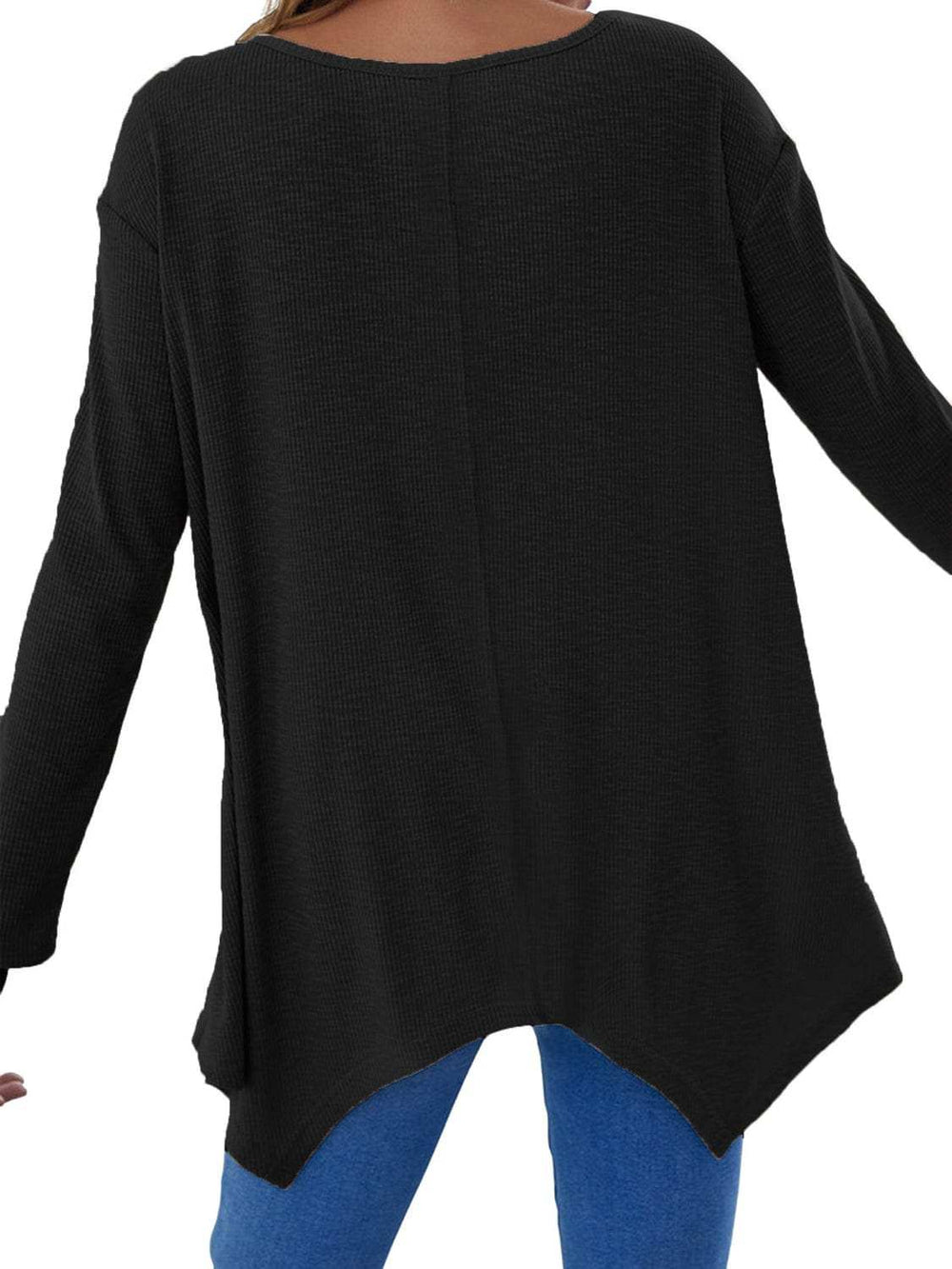 Full Size V-Neck Long Sleeve T-Shirt - Trendsi - Flyclothing LLC