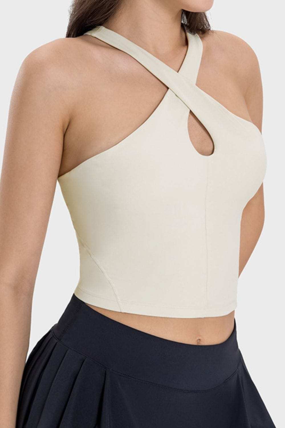 Crisscross Grecian Neck Active Cami - Trendsi - Flyclothing LLC