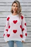 Angel Wings Heart Round Neck Long Sleeve Sweater - Trendsi - Flyclothing LLC