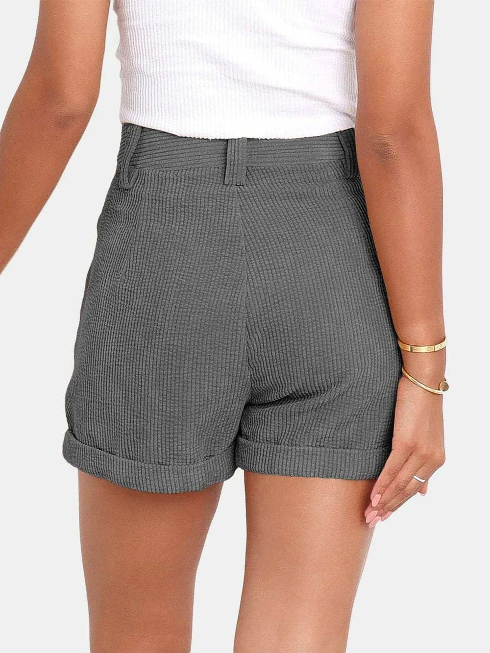 Full Size High Waist Shorts with Pockets - Trendsi - Flyclothing LLC