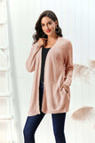 Cable-Knit Open Front Long Sleeve Cardigan - Trendsi - Flyclothing LLC