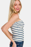 Zenana Twisted Sweetheart Neck Striped Tube Top - Trendsi - Flyclothing LLC