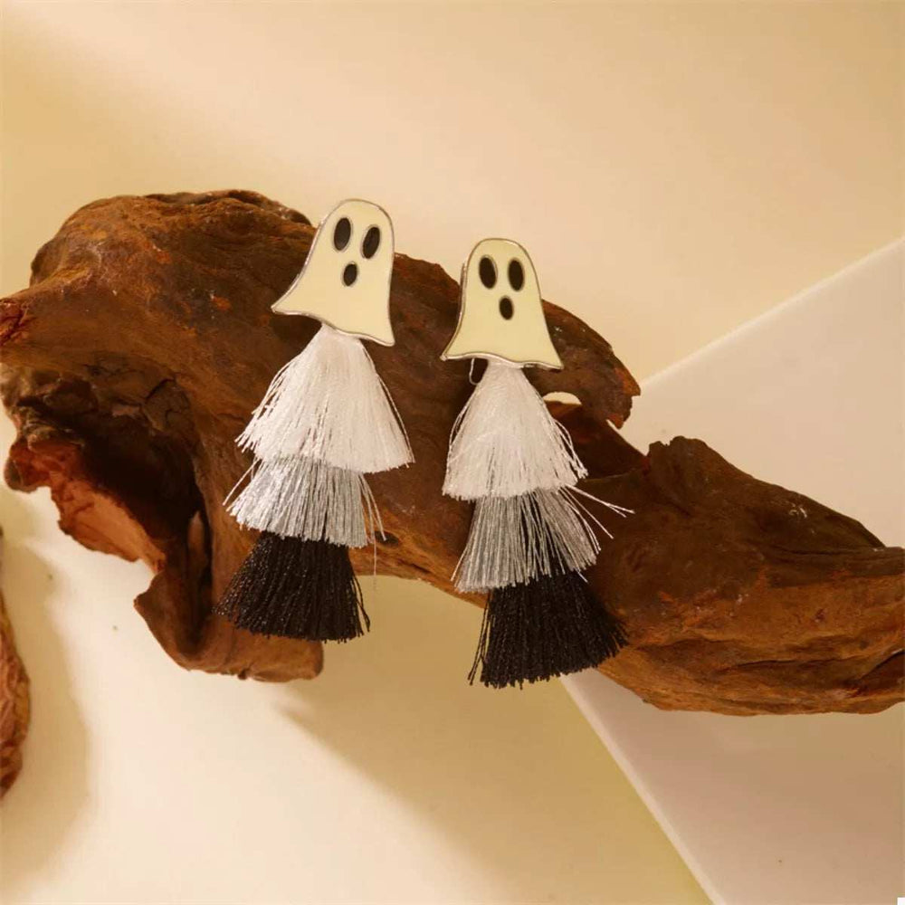 Halloween Ghost and Pumpkin Dangle Earrings - Trendsi - Flyclothing LLC