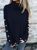 Full Size Turtleneck Long Sleeve Sweater Plus Size - Trendsi - Flyclothing LLC