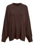 Round Neck Long Sleeve Sweater - Trendsi - Flyclothing LLC