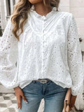 Frill Round Neck Long Sleeve Shirt - Trendsi - Flyclothing LLC