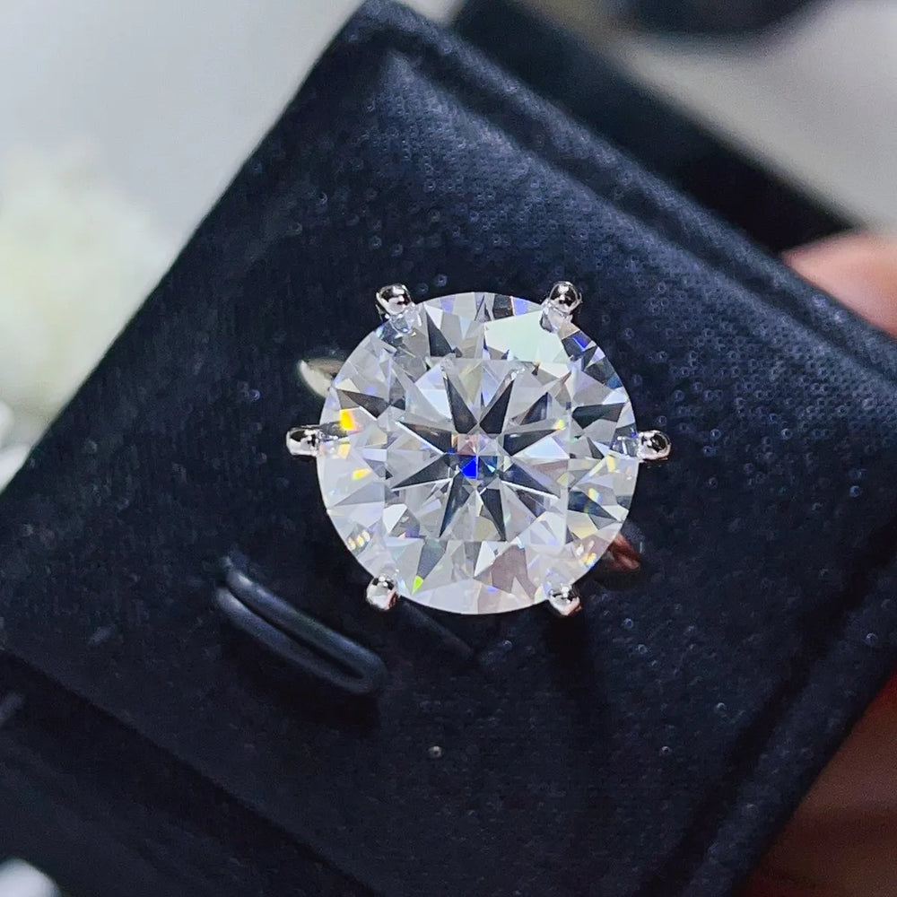 10 Carat Moissanite 925 Sterling Silver Ring - Trendsi - Flyclothing LLC