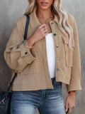 Button Up Long Sleeve Jacket - Trendsi - Flyclothing LLC