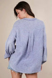 VERY J Plus Size Washed Cotton Gauze Oversized Top - Trendsi - Flyclothing LLC