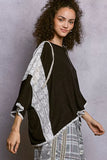 POL Short Sleeve Hoodie Top with Lace Detail - Trendsi - Flyclothing LLC