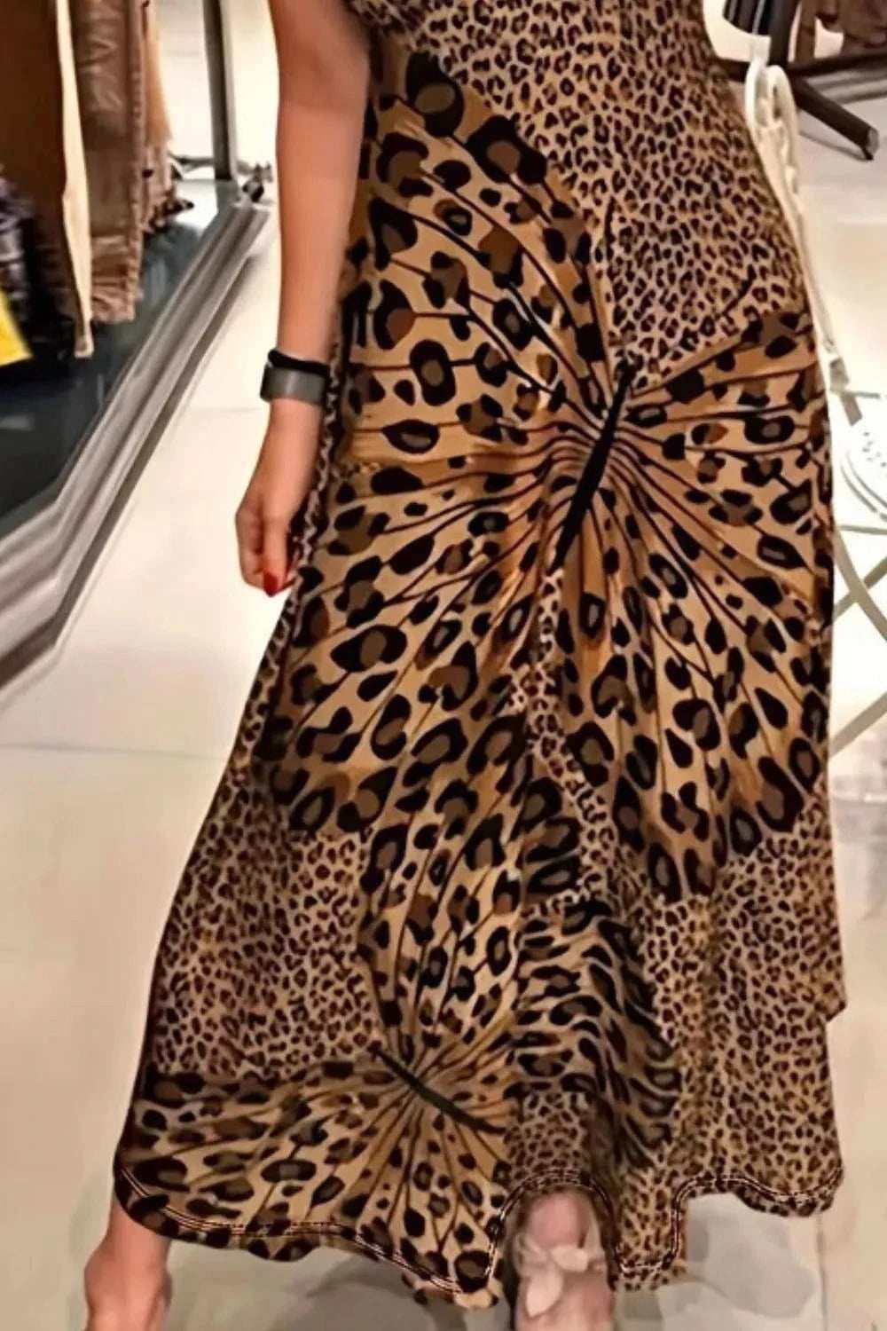 Butterfly Leopard Maxi Cami Dress - Trendsi - Flyclothing LLC