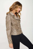 Coalition LA Studded Classic Moto Faux Leather Jacket - Trendsi - Flyclothing LLC