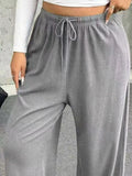 Full Size Drawstring Wide Leg Pants Plus Size - Trendsi - Flyclothing LLC