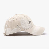 Distressed Adjustable Cotton Baseball Cap - Trendsi - Flyclothing LLC