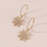 Halloween Spider Web Dangle Hoop Earrings - Trendsi - Flyclothing LLC