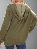 Double Take Textured Kangaroo Pocket Long Sleeve Hoodie - Trendsi - Flyclothing LLC