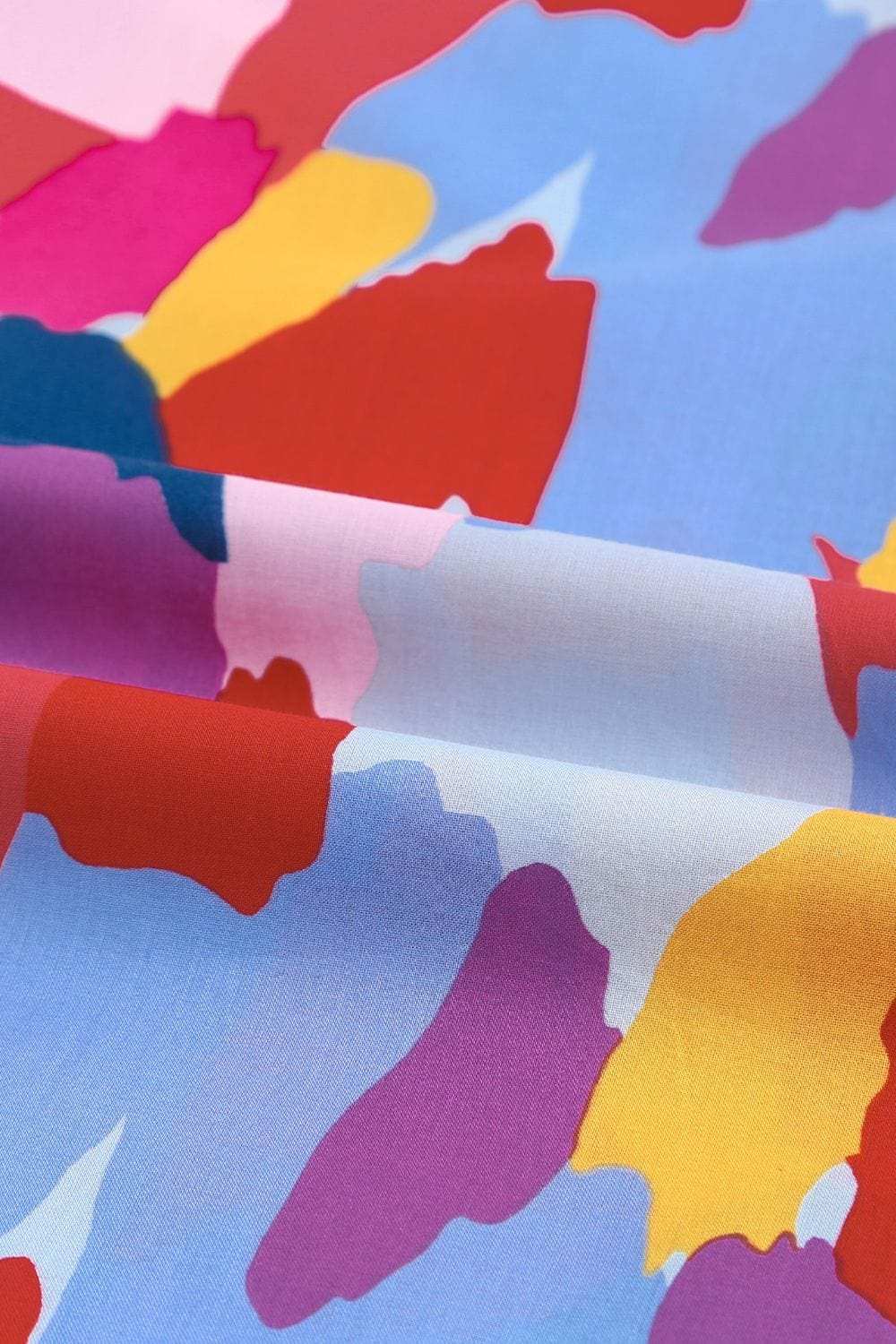 Frill Printed Mock Neck Cap Sleeve Blouse - Trendsi - Flyclothing LLC