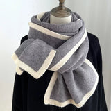 Contrast Trim Winter Scarf - Trendsi - Flyclothing LLC