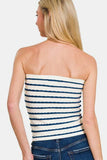 Zenana Twisted Sweetheart Neck Striped Tube Top - Trendsi - Flyclothing LLC