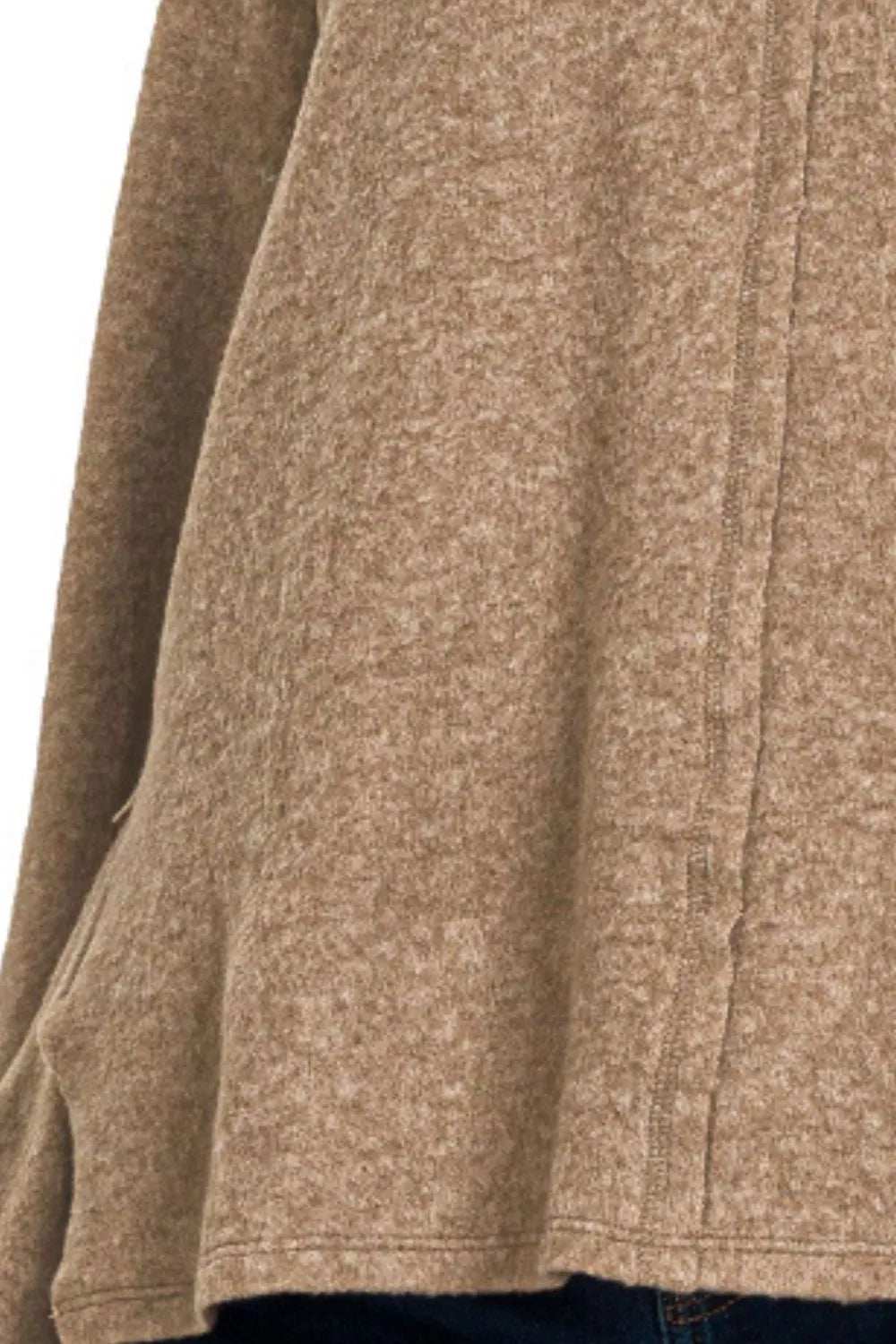 Zenana Brushed Hacci Exposed Seam Hi Low Sweater - Trendsi - Flyclothing LLC