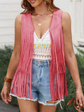 Fringe Open Front Vest Coat - Trendsi - Flyclothing LLC