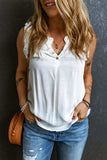 Frill Notched Sleeveless Tank - Trendsi - Flyclothing LLC