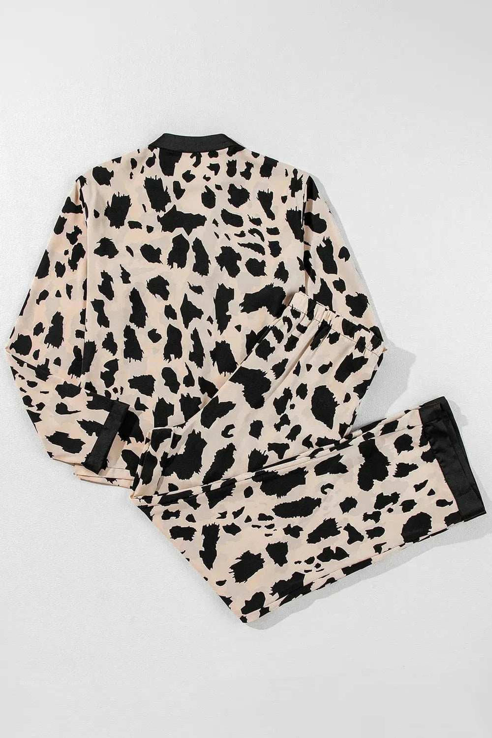 Button Up Long Sleeve Top and Pants Lounge Set - Trendsi - Flyclothing LLC