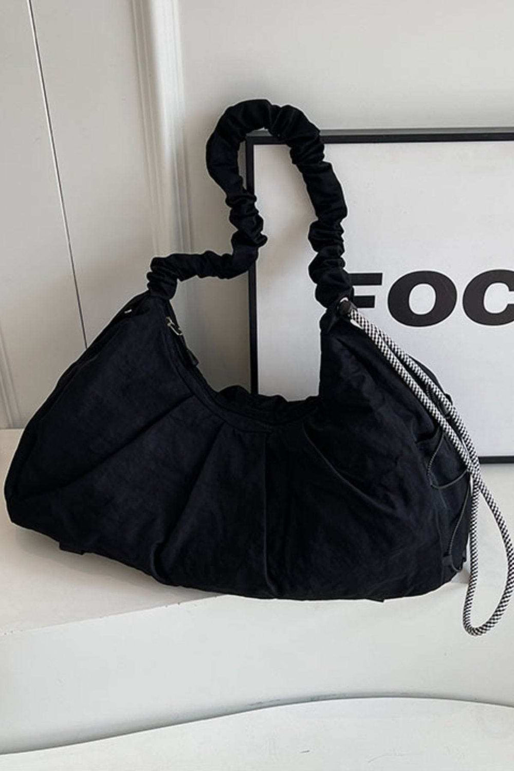 Drawstring Strap Ruched Crossbody Bag - Trendsi - Flyclothing LLC