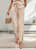 Tied High Waist Pants - Trendsi - Flyclothing LLC