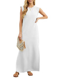 Full Size Slit Round Neck Sleeveless Maxi Tank Dress Plus Size - Trendsi - Flyclothing LLC