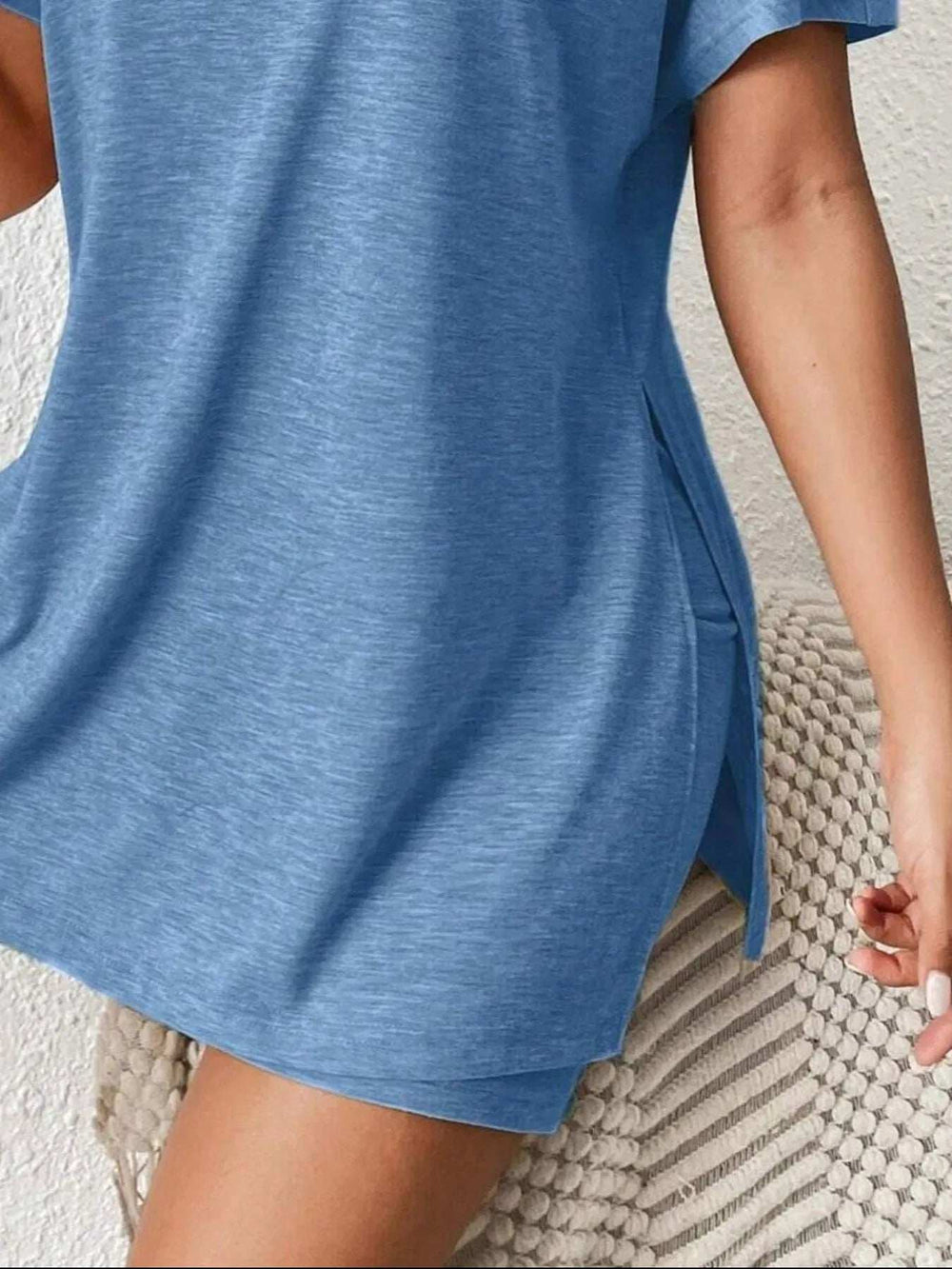 Casual Round Neck T-Shirt and Shorts Set - Trendsi - Flyclothing LLC