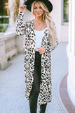 Leopard Open Front Long Sleeve Cover Up - Trendsi - Flyclothing LLC