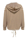 Drawstring Striped Long Sleeve Hoodie - Trendsi - Flyclothing LLC