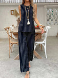 Striped Sleeveless Top and Pants Two-Piece Set - Trendsi - Flyclothing LLC