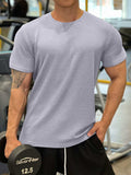 Men's Plus Size Round Neck Short Sleeve T-Shirt - Trendsi - Flyclothing LLC