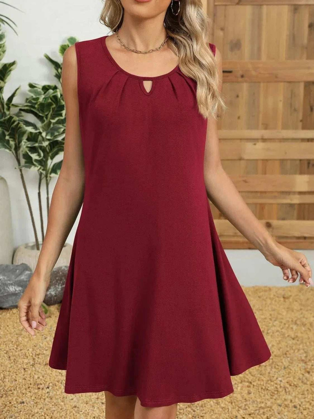 Round Neck Sleeveless Dress - Trendsi - Flyclothing LLC