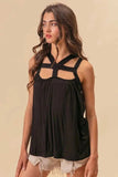 BiBi Rayon Span Jersey Cut Out with Straps Detailed - Trendsi - Flyclothing LLC