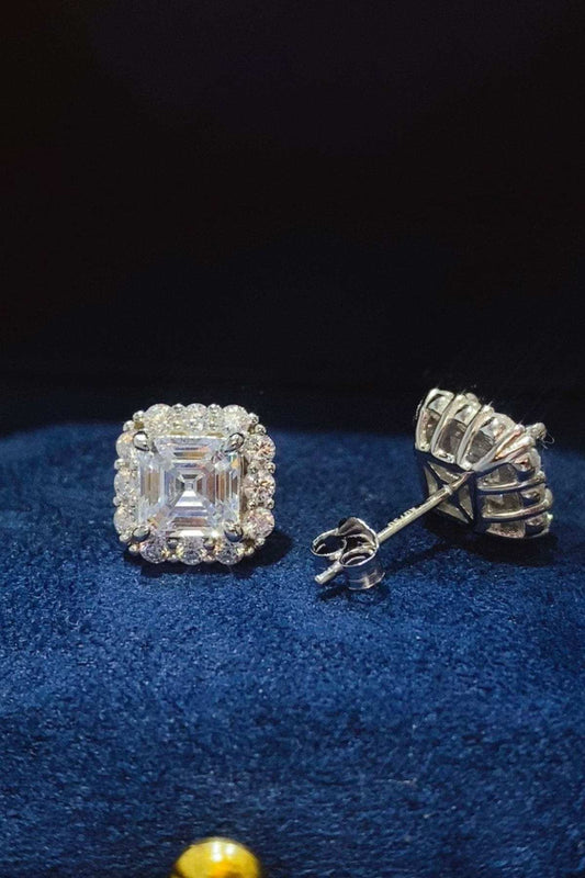 2 Carat Moissanite 925 Sterling Silver Stud Earrings - Trendsi - Flyclothing LLC